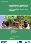 What is the evidence that the establishment or use of community accountability mechanisms and processes improves inclusive service delivery by governments, donors and NGOs to communities?